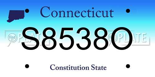 S8538O Connecticut License Plate