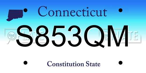 S853QM Connecticut License Plate