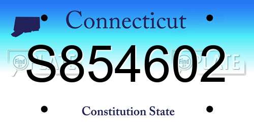 S854602 Connecticut License Plate