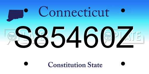 S85460Z Connecticut License Plate