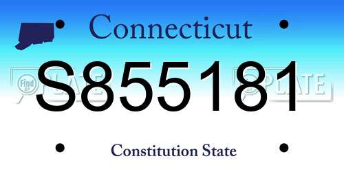 S855181 Connecticut License Plate