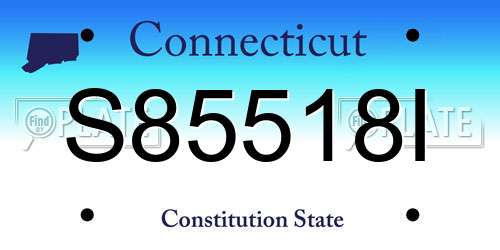 S85518I Connecticut License Plate