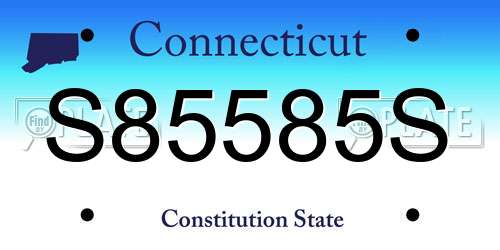 S85585S Connecticut License Plate