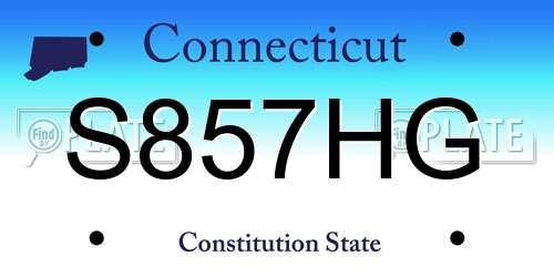 S857HG Connecticut License Plate