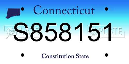 S858151 Connecticut License Plate