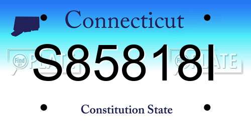 S85818I Connecticut License Plate