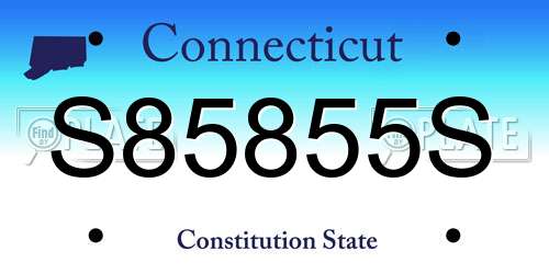 S85855S Connecticut License Plate