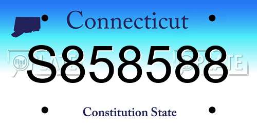 S858588 Connecticut License Plate