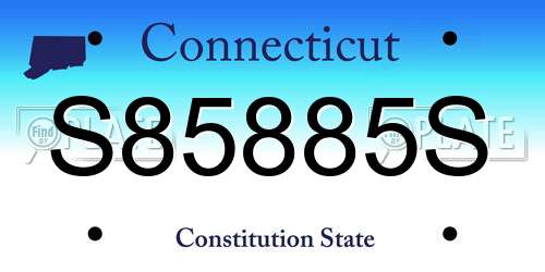 S85885S Connecticut License Plate