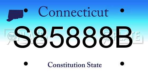 S85888B Connecticut License Plate