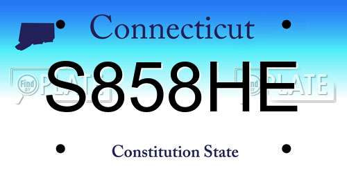 S858HE Connecticut License Plate