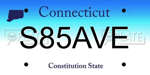 S85AVE Connecticut License Plate