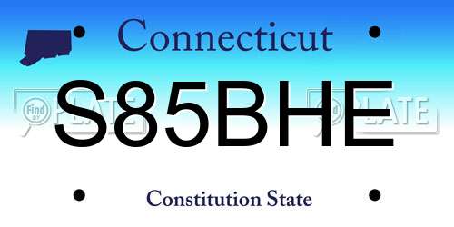 S85BHE Connecticut License Plate