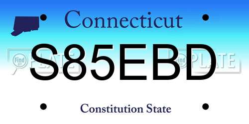 S85EBD Connecticut License Plate