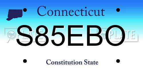 S85EBO Connecticut License Plate