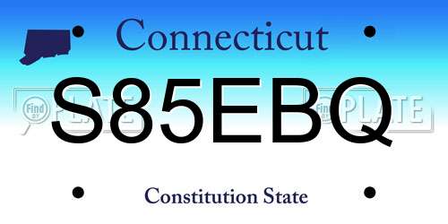S85EBQ Connecticut License Plate