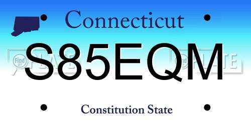S85EQM Connecticut License Plate