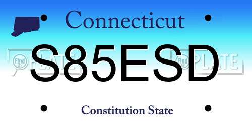 S85ESD Connecticut License Plate