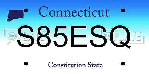 S85ESQ Connecticut License Plate