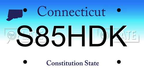 S85HDK Connecticut License Plate