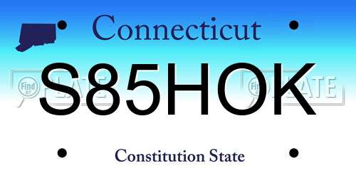 S85HOK Connecticut License Plate