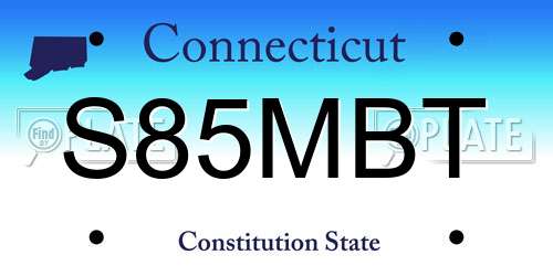 S85MBT Connecticut License Plate