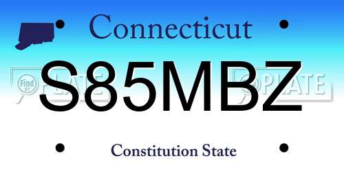 S85MBZ Connecticut License Plate