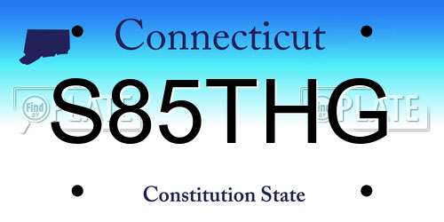 S85THG Connecticut License Plate