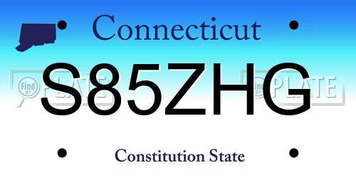 S85ZHG Connecticut License Plate