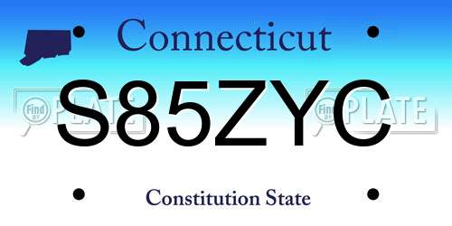 S85ZYC Connecticut License Plate