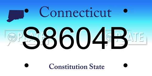 S8604B Connecticut License Plate