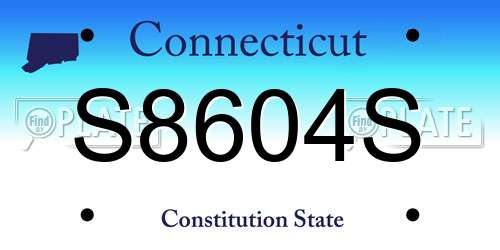 S8604S Connecticut License Plate