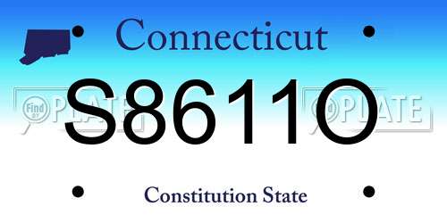 S8611O Connecticut License Plate
