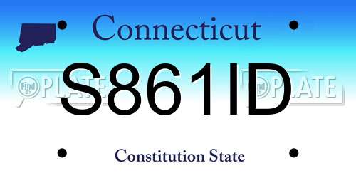 S861ID Connecticut License Plate