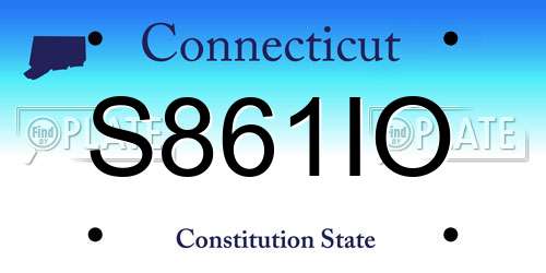 S861IO Connecticut License Plate