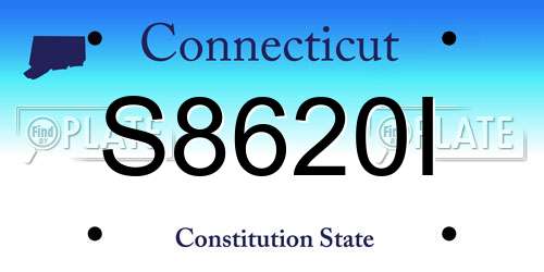 S8620I Connecticut License Plate