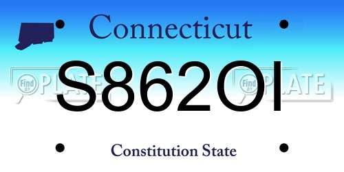 S862OI Connecticut License Plate