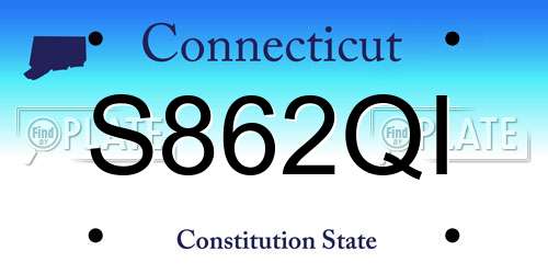 S862QI Connecticut License Plate