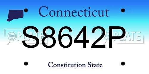 S8642P Connecticut License Plate