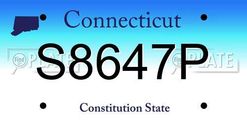 S8647P Connecticut License Plate