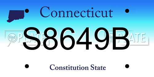 S8649B Connecticut License Plate