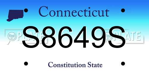 S8649S Connecticut License Plate