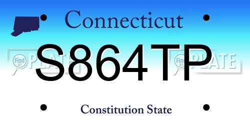 S864TP Connecticut License Plate