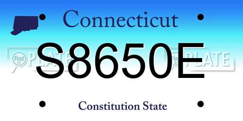 S8650E Connecticut License Plate