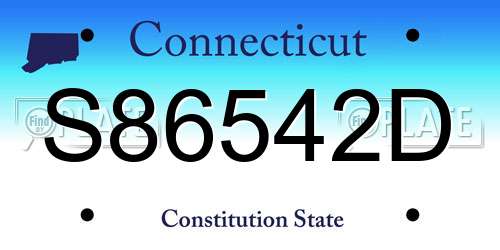S86542D Connecticut License Plate