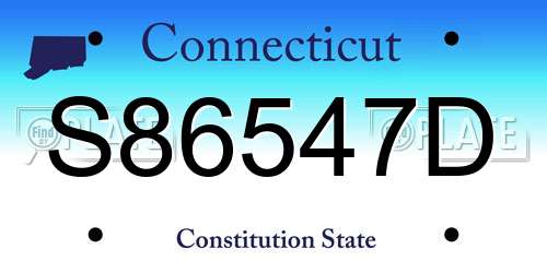 S86547D Connecticut License Plate