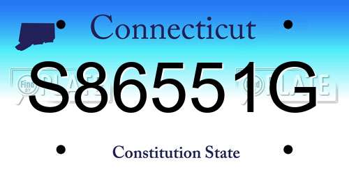 S86551G Connecticut License Plate