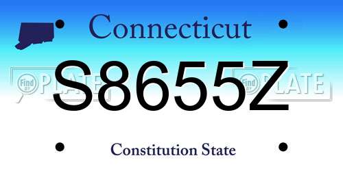 S8655Z Connecticut License Plate