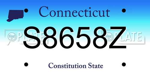 S8658Z Connecticut License Plate