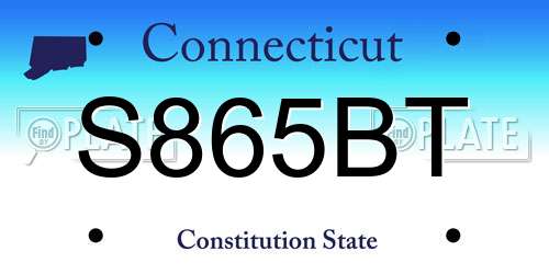 S865BT Connecticut License Plate